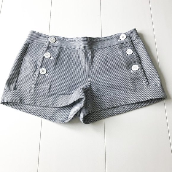 Aritzia: Talula navy/white striped shorts - Picture 1 of 5